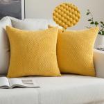 Cuscini gialli 50x50 cm in poliestere 2 pezzi per divani morbidi 