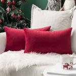 Cuscini scontati rossi 50x30 cm in velluto 2 pezzi per divani 