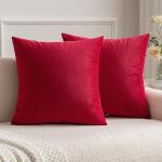 Cuscini scontati rossi 50x50 cm in velluto tinta unita da lavare a mano per divani 