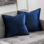 Cuscini blu navy 60x60 cm in velluto per divani morbidi 