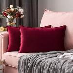 Cuscini rossi 50x30 cm in velluto per divani morbidi 