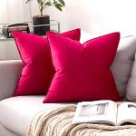 Cuscini rossi 50x50 cm in velluto per divani morbidi 
