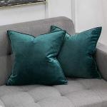 Cuscini verde scuro 50x50 cm in velluto per divani morbidi 