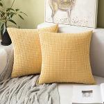 Cuscini gialli 45x45 cm in poliestere 2 pezzi per divani morbidi 