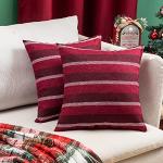 Cuscini rossi 45x45 cm a righe da lavare a mano 2 pezzi per divani 