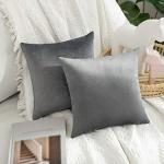 Cuscini grigio scuro 30x30 cm di cotone 2 pezzi per divani morbidi 