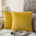 Cuscini giallo limone 65x65 cm di cotone 2 pezzi per divani morbidi 