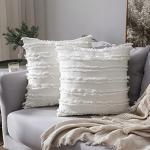 Cuscini bianchi 50x50 cm di cotone 2 pezzi per divani 