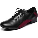 Miyoopark Scarpe da ballo da uomo con lacci e scarpe da ballo latine, L300 Nero Rosso, 42 1/3 EU