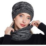 Combinazione Cappello-sciarpa Antivento Invernale Nero Per Uomo, Caldo  Cappello A Maglia Foderato In Pile Con Scaldacollo