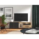 Mobile porta tv moderno 180x35cm nero opaco design sala salotto soggiorno  FUSION