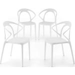Set scontati bianchi 4 pezzi tavolo con sedie Mobili Fiver 
