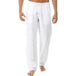 Pantaloni casual bianchi M taglie comode di spugna da jogging per Uomo 