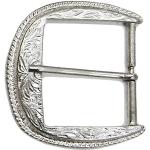 Modestone Unisex Shiny Metallic Western Style Fibbia Cintura O/S Silver