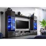 BIM Furniture Modic - Set da parete per soggiorno, 260 cm, colore: Nero lucido