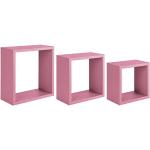 Mensole rosa di legno a cubo 