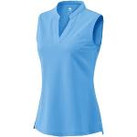Magliette & T-shirt eleganti blu XXL taglie comode traspiranti lavabili in lavatrice senza manica con scollo a V per Donna 