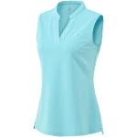 Magliette & T-shirt eleganti blu chiaro XL traspiranti lavabili in lavatrice senza manica con scollo a V per Donna 