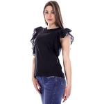 Magliette & T-shirt nere L di cotone a girocollo con scollo rotondo per Donna Molly Bracken 