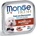 Monge Cane Fresh Paté e Bocconcini con Agnello 100 g - 32 pz