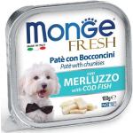 Monge Cane Fresh Paté e Bocconcini con Merluzzo 100 g - 32 pz