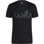 T-shirt tecniche scontate nere XL di lana merino mezza manica per Uomo Montura 