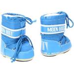 Stivali azzurri numero 19 di gomma tinta unita con stringhe senza tacco per neonato Moon Boot 