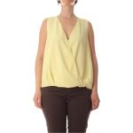 Magliette & T-shirt asimmetriche gialle S in poliestere con scollo a V senza manica per Donna More by siste's 