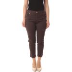 Pantaloni marroni XL di cotone con frange a 5 tasche per Donna More by siste's 