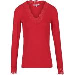 Magliette & T-shirt stretch rosse L tinta unita lavabili in lavatrice manica lunga per Donna MORGAN 