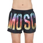 MOSCHINO Shorts Mare Nero con Stampa Multicolor Lettering Logo XL