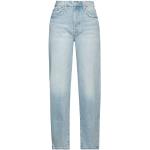 Jeans blu 6 XL di cotone tinta unita a vita alta per Donna Mother 