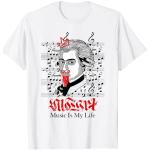 Mozart Music Is My Life - T-shirt con grafica e de