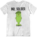 Mr Soldier - Mens Combat Occupation Gift Organic Cotton T-Shirt (Medium, White)