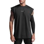 T-shirt casual grigie XXL taglie comode traspiranti lavabili in lavatrice per la primavera da fitness per Uomo 