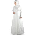 MyBatua Bianco Ricamato Musulmano Semplice Preghiera Abaya Burqa AY-395 (XL)