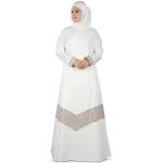 MyBatua Islamica Bianca Preghiera Semplice Cotone Abaya Burqa Maxi Abito AY-362 (2XL)