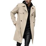Duohropke Trench Coat - Giacca lunga da uomo, colore beige, giacca  invernale a vento, Azzurro, S : : Moda