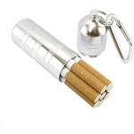 NACHEN Portasigarette Cilindro Portatile in Lega di Alluminio Sigillato Impermeabile Sigarette di Metallo Scatola può Ospitare Fumo Grosso 8,Silver,10.6X2.8CM