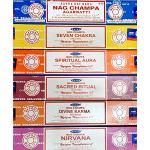 Nag Champa, Set di 6 confezioni di incensi da 15 g ciascuna, con incensi Seven chakra, Spiritual aura, Sacred ritual, Nirvana, Divine karma