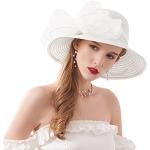 Cappelli eleganti bianchi in organza traspiranti per matrimonio con veletta per Donna 
