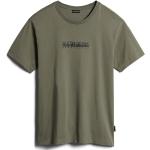 Magliette & T-shirt scontate verdi S di cotone per l'autunno mezza manica con scollo rotondo per Uomo Napapijri 