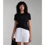 Magliette & T-shirt scontate nere XL di cotone lavabili in lavatrice per la primavera mezza manica con scollo rotondo per Donna Napapijri 
