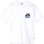 Magliette & T-shirt bianche XL di cotone per l'autunno mezza manica con scollo rotondo per Uomo Napapijri 