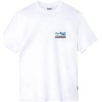 Magliette & T-shirt bianche XL di cotone per l'autunno mezza manica con scollo rotondo per Uomo Napapijri 