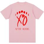 NARUNING After Hours The Weeknd T-Shirt Stampata, Cantante Hip Hop Casual Pullover Manica Corta, Uomo E Donna Moda Casual Felpa di Cotone (XS-3XL) (L,Pink)