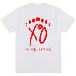 NARUNING After Hours The Weeknd T-shirt Stampata, Cantante Hip Hop Casual Pullover Manica Corta, Uomo E Donna Moda Casual Felpa Di Cotone (XS-3XL) (M,White)