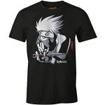Magliette & T-shirt nere L di cotone con scollo rotondo per Uomo Naruto Kakashi Hatake 
