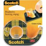 Nastro biadesivo Scotch trasparente 12 mm x 6,3 m con dispenser a chiocciola 665-136D