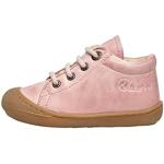 Sneakers larghezza E casual rosa chiaro numero 18 di pelle con stringhe per bambini Naturino 